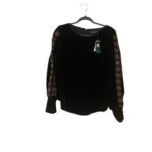 Ralph Lauren Black Top with Gold Embellishments